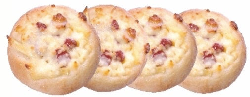 10 porzioni di Pizzette, Mini Pizza Wurstel e patate senza glutine, prodotto surgelato, Gluteen free - ingrosso